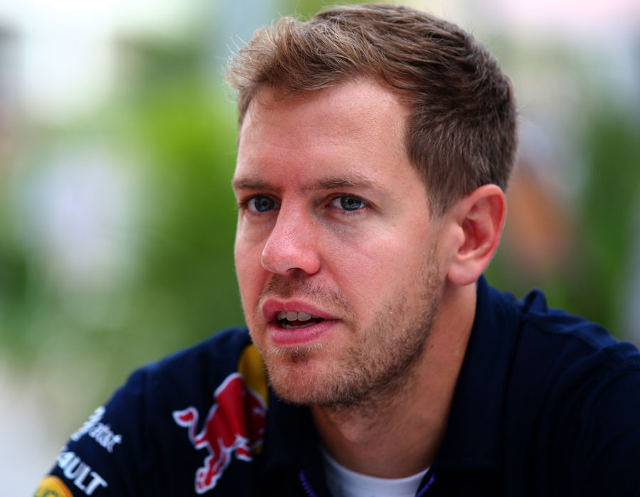 Sebastian Vettel talks to the media Sebastian Vettel talks to the media